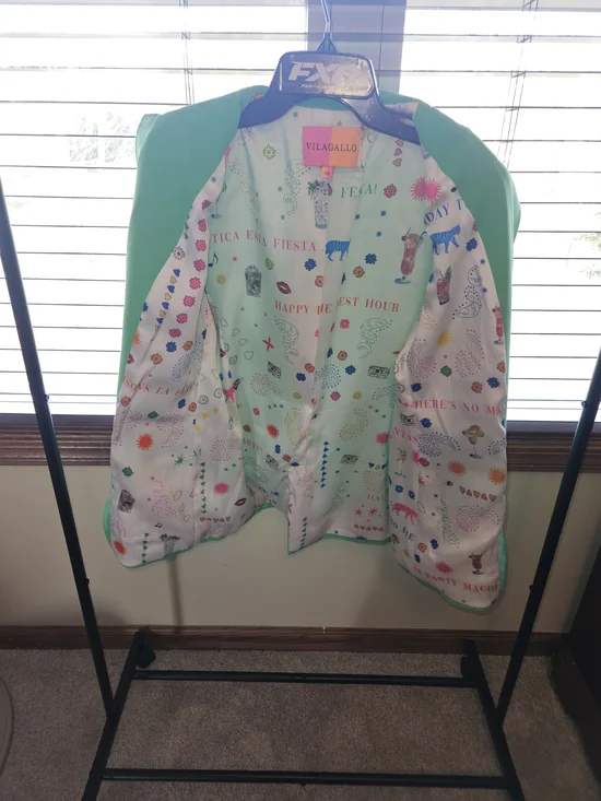 VilaGallo Green Womens Single-Button Blazer - Picture 4 of 12